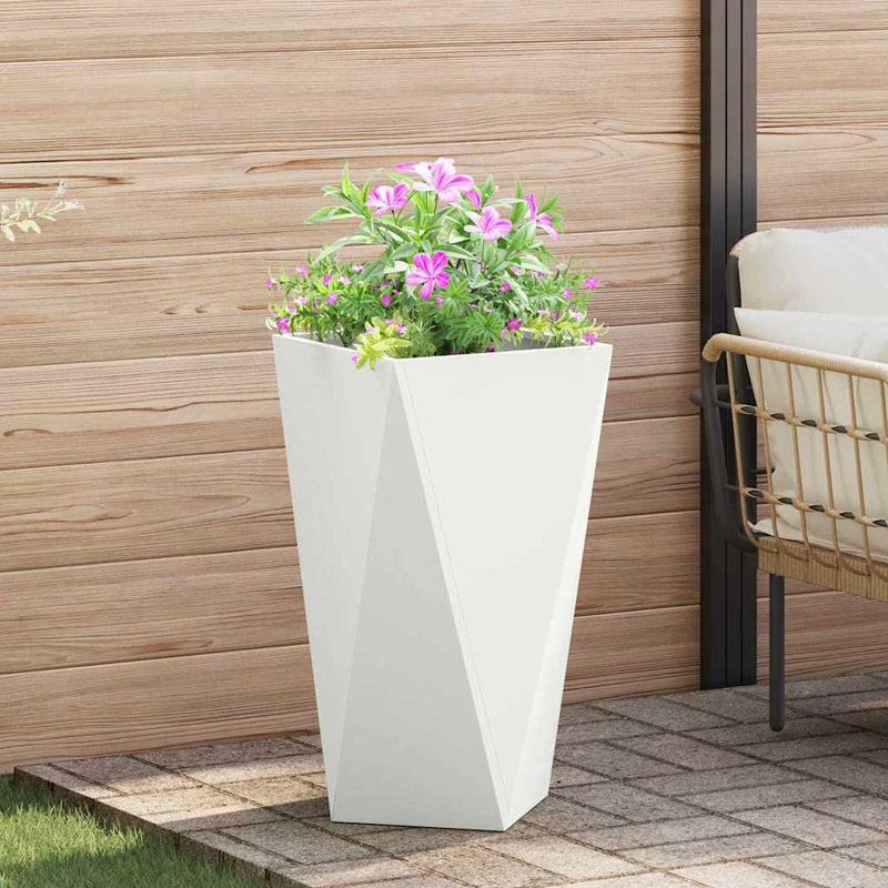 Load image into Gallery viewer, Vidaxl plantenbak wit 40 x 40 x 75 cm staal
