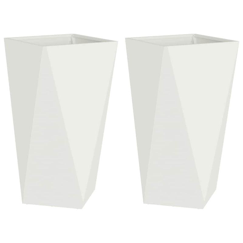 Load image into Gallery viewer, Vidaxl plantenbak 2 pcs wit 40 x 40 x 75 cm staal
