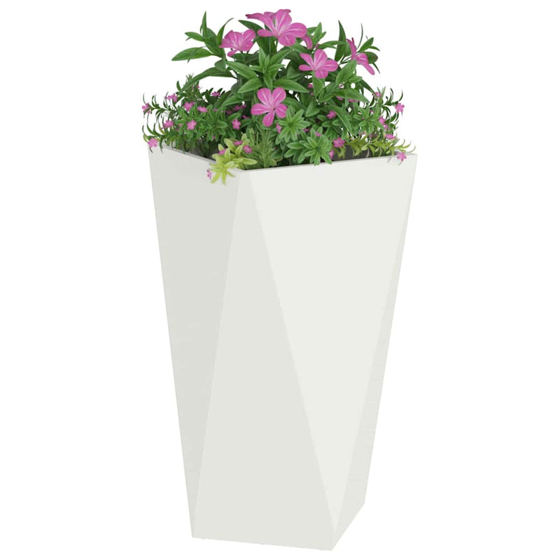 Load image into Gallery viewer, Vidaxl plantenbak 2 pcs wit 40 x 40 x 75 cm staal
