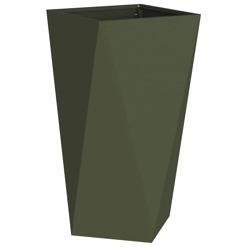 Load image into Gallery viewer, Vidaxl plantenbak olijf groen 40 x 40 x 75 cm staal

