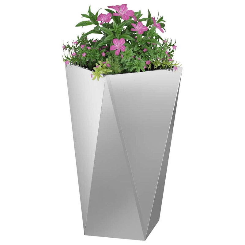 Load image into Gallery viewer, Vidaxl plantenbak zilver 40 x 40 x 75 cm gegalvaniseerd staal

