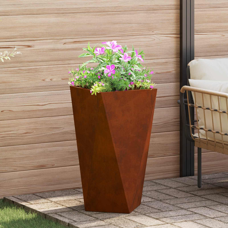 Load image into Gallery viewer, Vidaxl plantenbak roestig 40 x 40 x 75 cm cortenstaal
