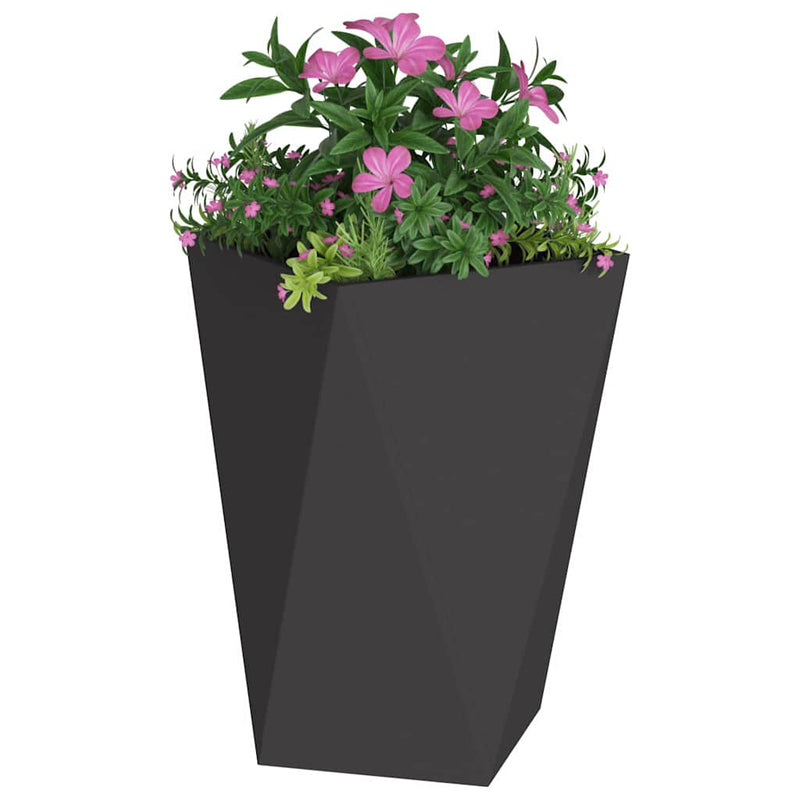 Load image into Gallery viewer, Vidaxl plantenbak 2 pcs zwart 50 x 50 x 75 cm staal
