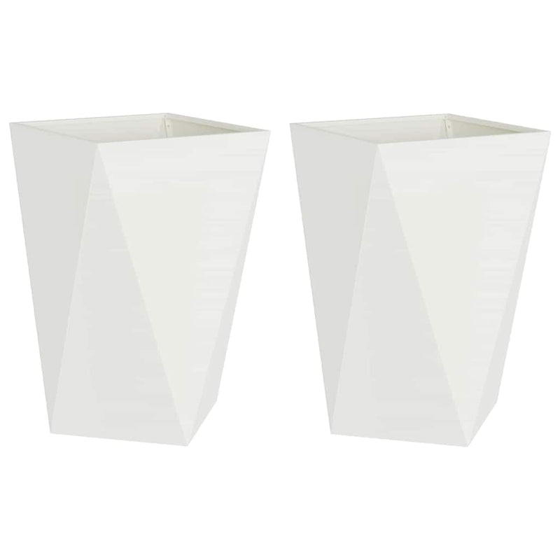 Load image into Gallery viewer, Vidaxl plantenbak 2 pcs wit 50 x 50 x 75 cm staal
