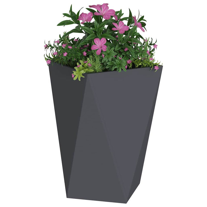 Load image into Gallery viewer, Vidaxl plantenbak 2 pcs antraciet 50 x 50 x 75 cm staal
