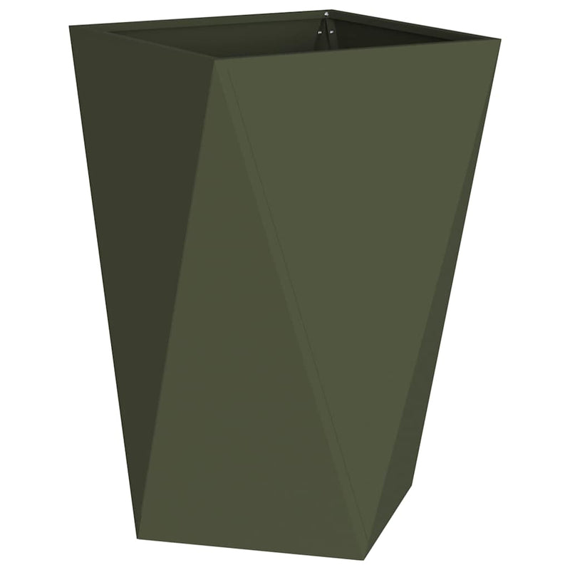 Load image into Gallery viewer, Vidaxl plantenbak olijf groen 50 x 50 x 75 cm staal
