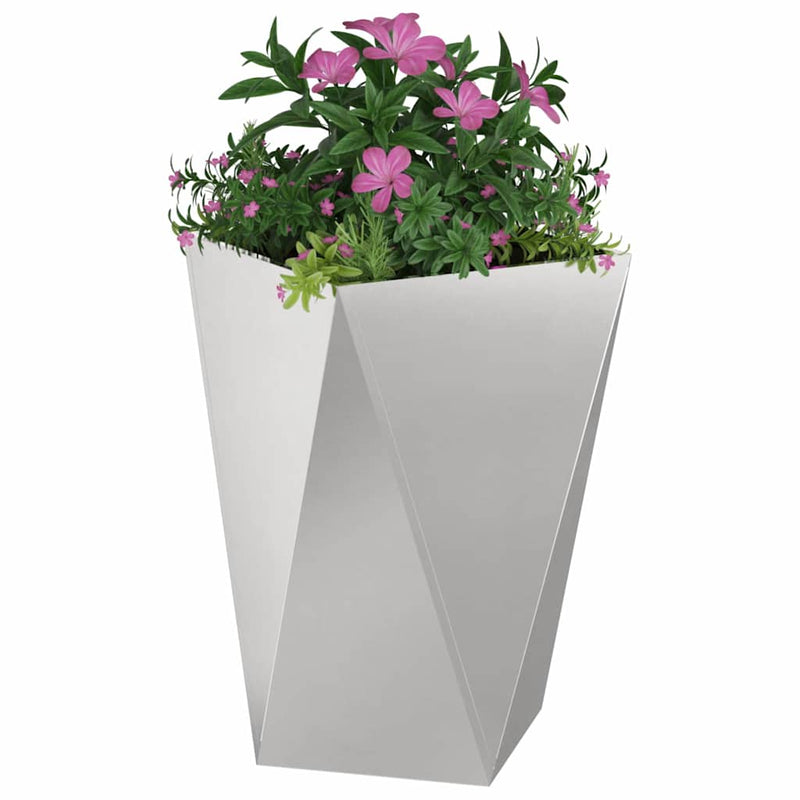 Load image into Gallery viewer, Vidaxl plantenbak 2 pcs zilver 50 x 50 x 75 cm roestvrij staal
