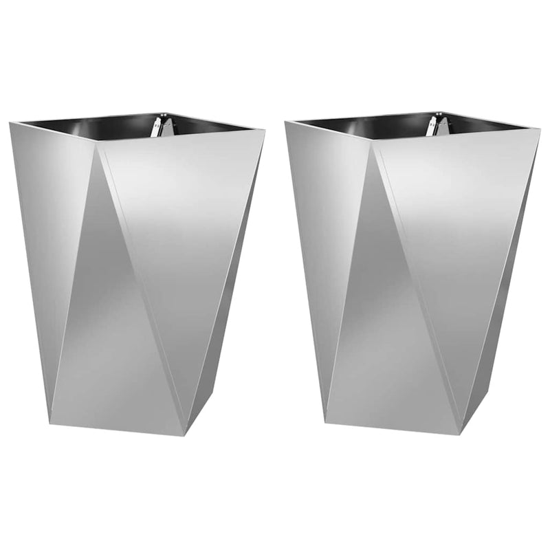 Load image into Gallery viewer, Vidaxl plantenbak 2 pcs zilver 50 x 50 x 75 cm gegalvaniseerd staal
