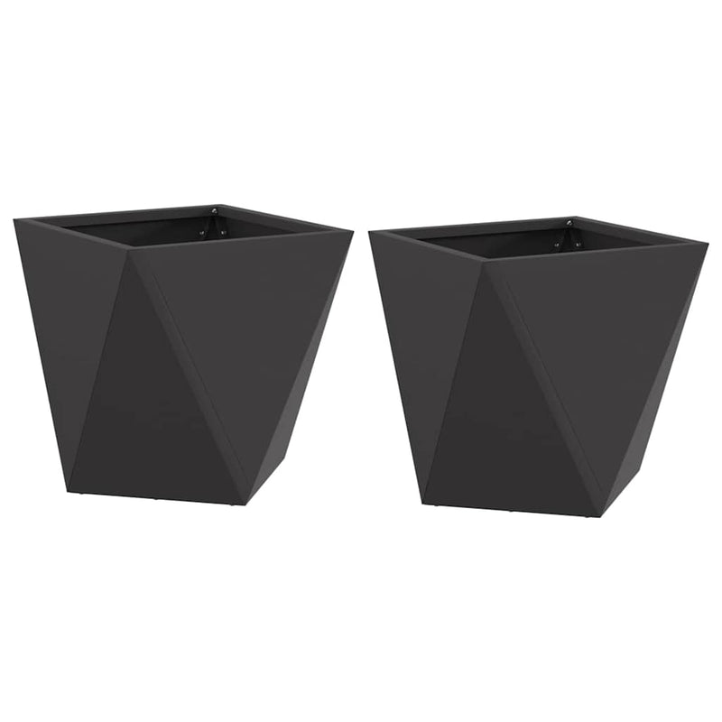 Load image into Gallery viewer, Vidaxl plantenbak 2 pcs zwart 30 x 30 x 30 cm staal
