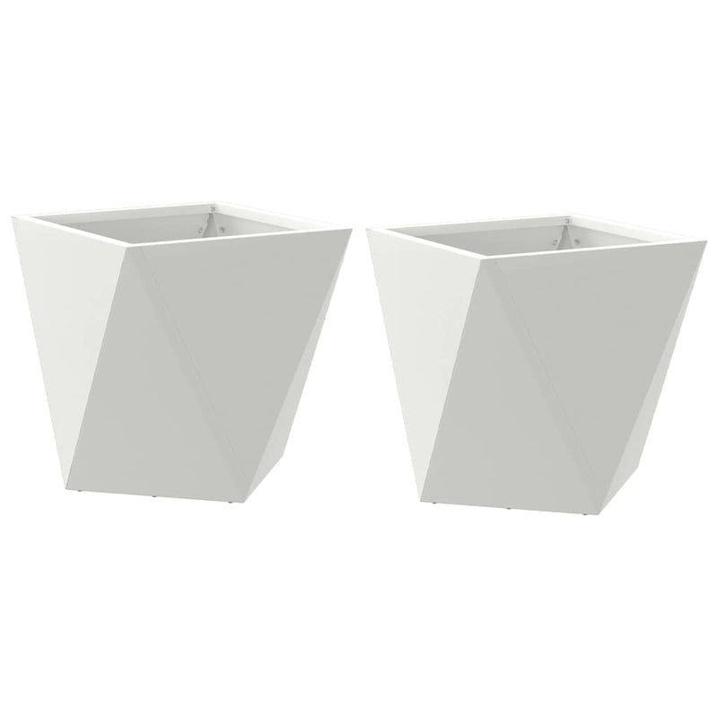 Load image into Gallery viewer, Vidaxl plantenbak 2 pcs wit 30 x 30 x 30 cm staal
