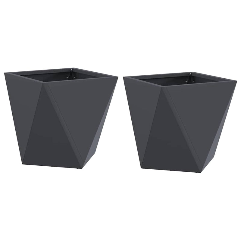 Load image into Gallery viewer, Vidaxl plantenbak 2 pcs antraciet 30 x 30 x 30 cm staal
