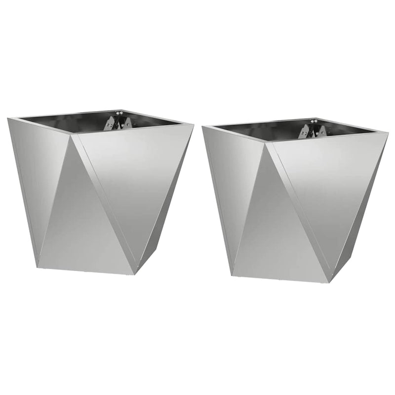 Load image into Gallery viewer, Vidaxl plantenbak 2 pcs zilver 30 x 30 x 30 cm gegalvaniseerd staal
