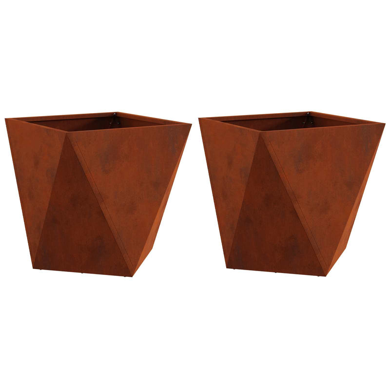 Load image into Gallery viewer, Vidaxl plantenbak 2 pcs roestig 40 x 40 x 40 cm cortenstaal
