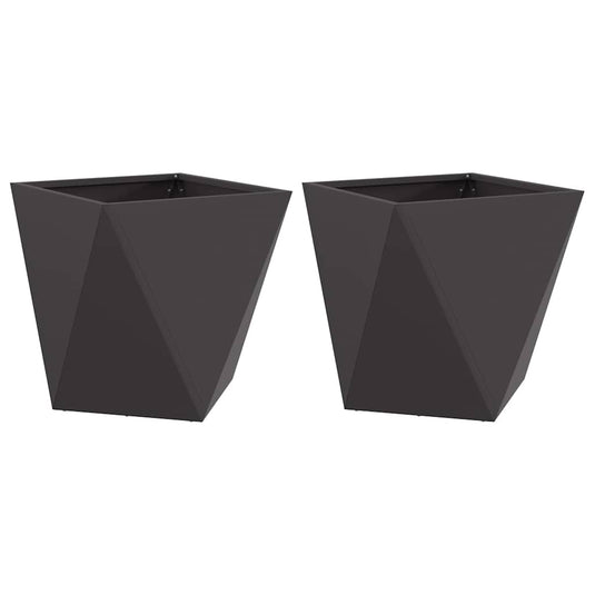 Vidaxl plantenbak 2 pcs zwart 50 x 50 x 50 cm staal