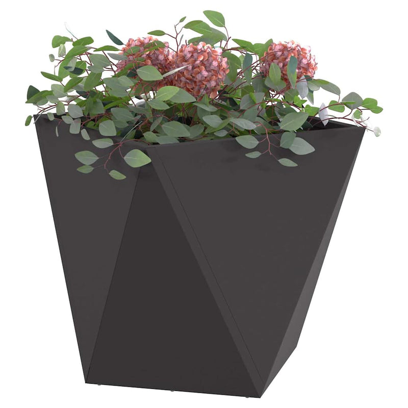 Load image into Gallery viewer, Vidaxl plantenbak 2 pcs zwart 50 x 50 x 50 cm staal
