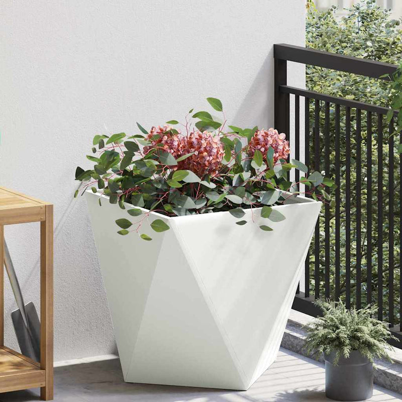 Load image into Gallery viewer, Vidaxl plantenbak wit 50 x 50 x 50 cm staal
