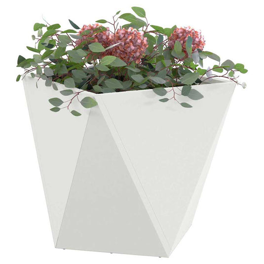 Vidaxl plantenbak 2 pcs wit 50 x 50 x 50 cm staal