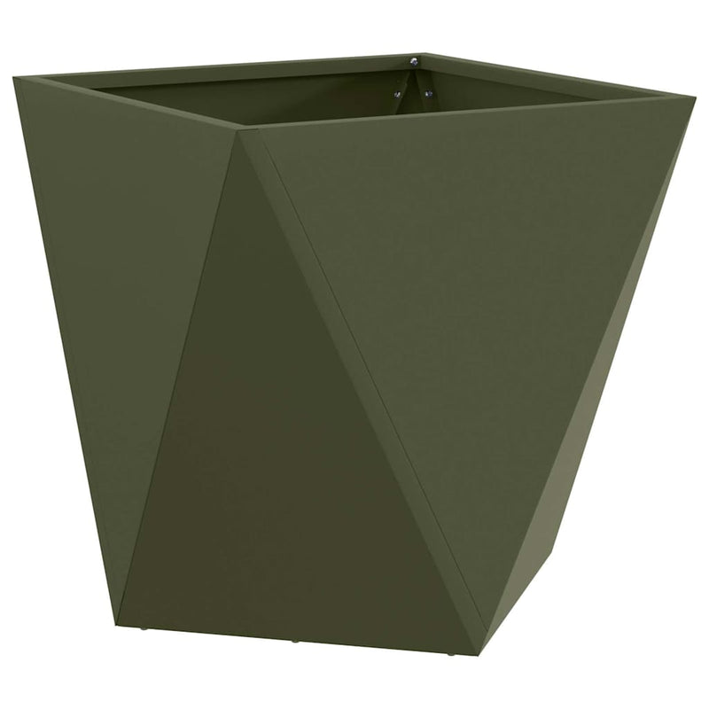 Load image into Gallery viewer, Vidaxl plantenbak olijf groen 50 x 50 x 50 cm staal
