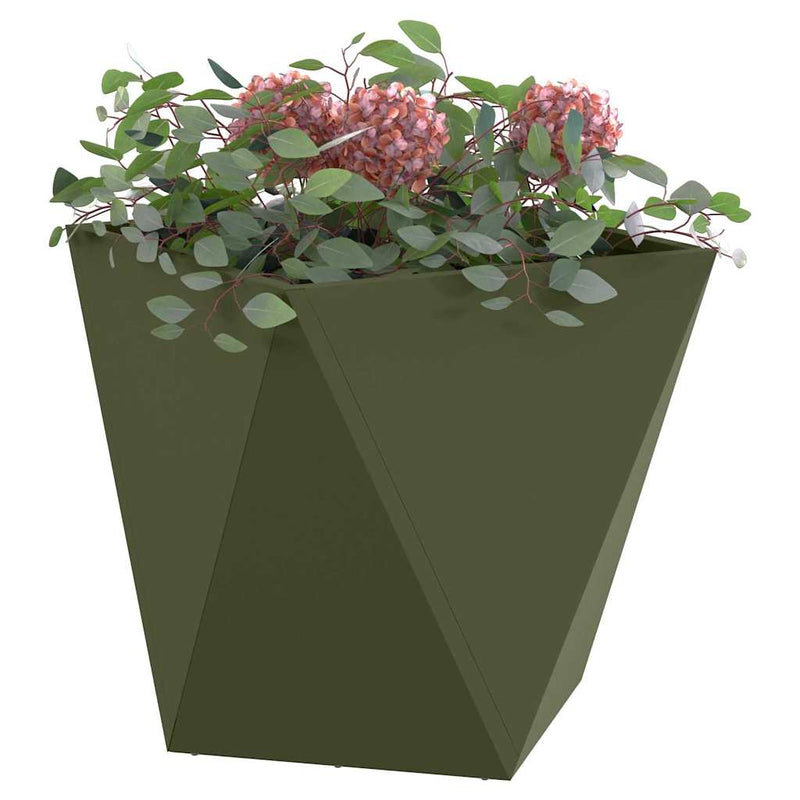 Load image into Gallery viewer, Vidaxl plantenbak olijf groen 50 x 50 x 50 cm staal
