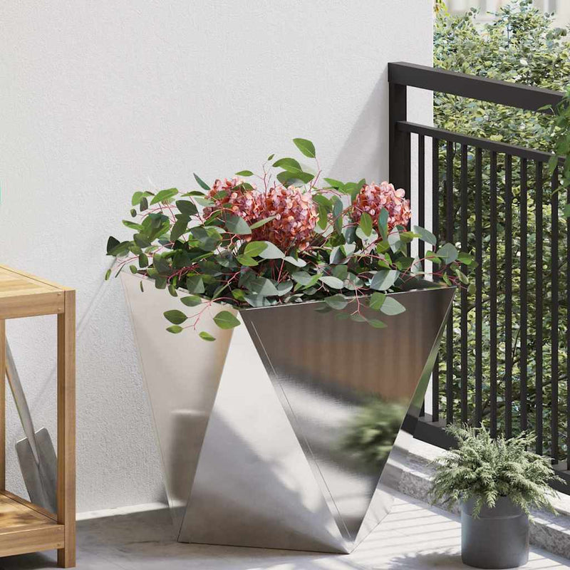 Load image into Gallery viewer, Vidaxl plantenbak zilver 50 x 50 x 50 cm roestvrij staal
