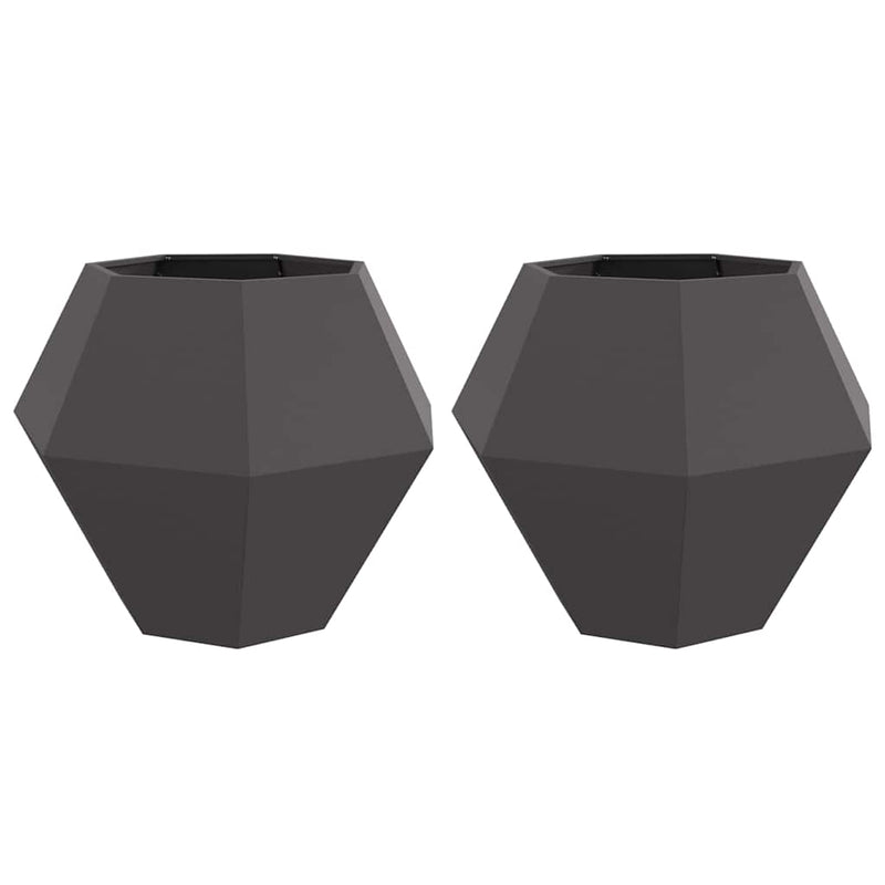 Load image into Gallery viewer, Vidaxl plantenbak 2 pcs zwart 100 x 100 x 80 cm staal
