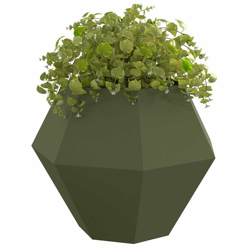 Load image into Gallery viewer, Vidaxl plantenbak olijf groen 100 x 100 x 80 cm staal
