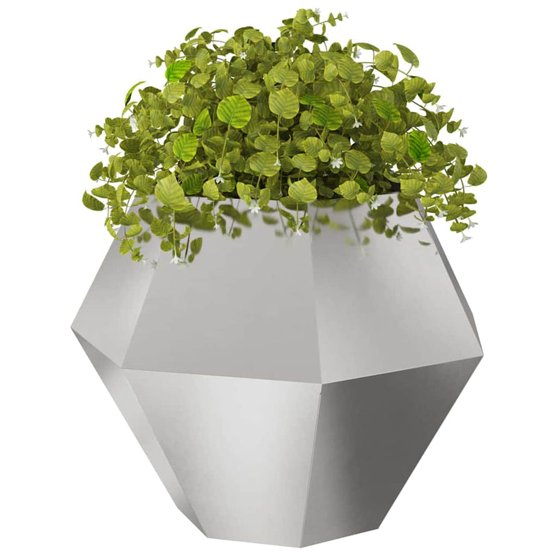 Load image into Gallery viewer, Vidaxl plantenbak zilver 100 x 100 x 80 cm roestvrij staal
