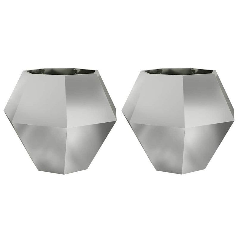 Load image into Gallery viewer, Vidaxl plantenbak 2 pcs zilver 100 x 100 x 80 cm gegalvaniseerd staal
