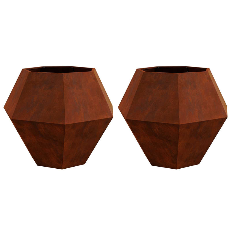 Load image into Gallery viewer, Vidaxl plantenbak 2 pcs roestig 100 x 100 x 80 cm cortenstaal
