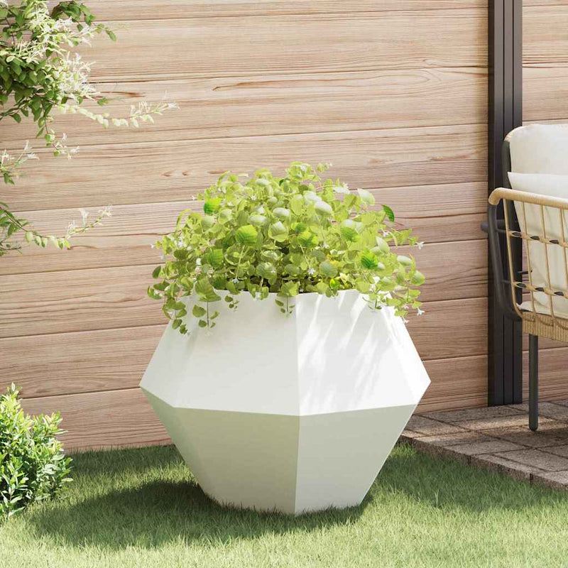 Load image into Gallery viewer, Vidaxl plantenbak wit 75 x 75 x 60 cm staal
