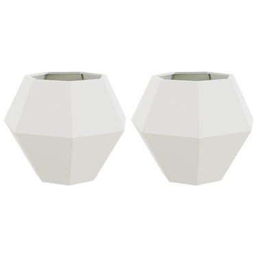 Vidaxl plantenbak 2 pcs wit 75 x 75 x 60 cm staal