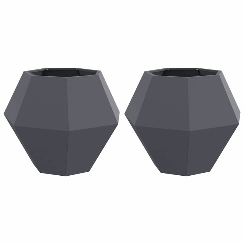 Load image into Gallery viewer, Vidaxl plantenbak 2 pcs antraciet 75 x 75 x 60 cm staal
