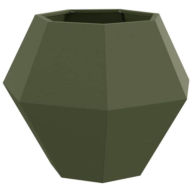 Load image into Gallery viewer, Vidaxl plantenbak olijf groen 75 x 75 x 60 cm staal
