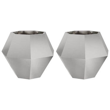 Vidaxl plantenbak 2 pcs zilver 75 x 75 x 60 cm roestvrij staal