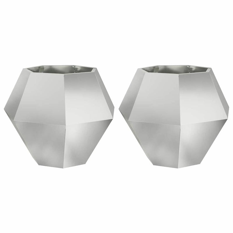 Load image into Gallery viewer, Vidaxl plantenbak 2 pcs zilver 75 x 75 x 60 cm gegalvaniseerd staal
