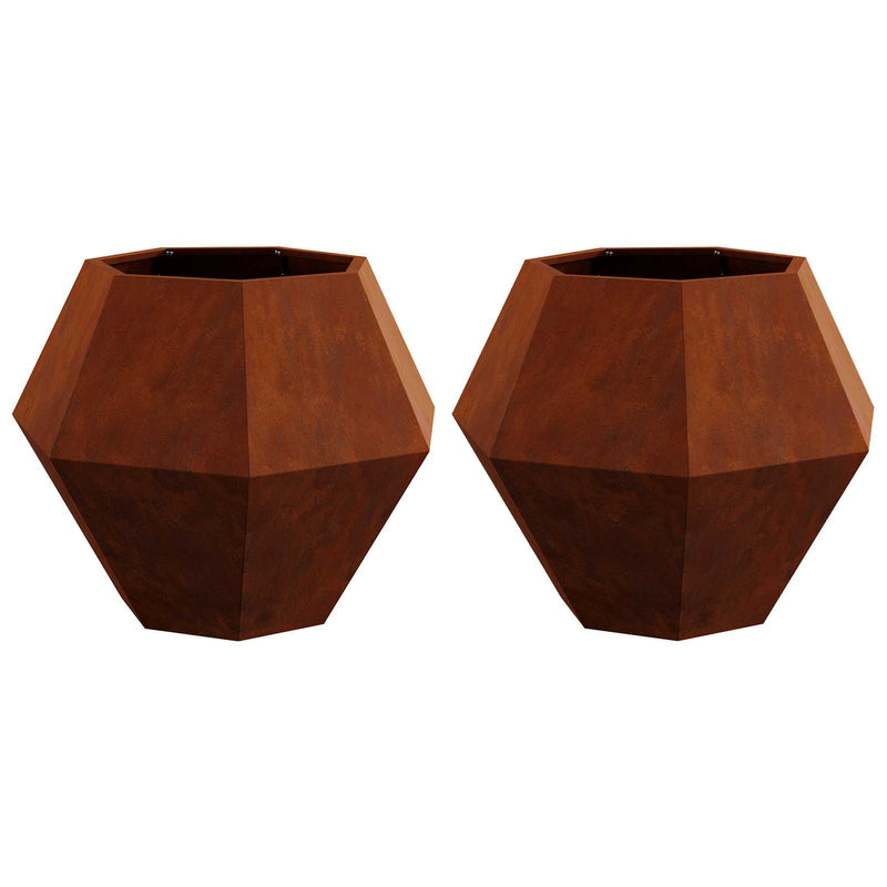Load image into Gallery viewer, Vidaxl plantenbak 2 pcs roestig 75 x 75 x 60 cm cortenstaal
