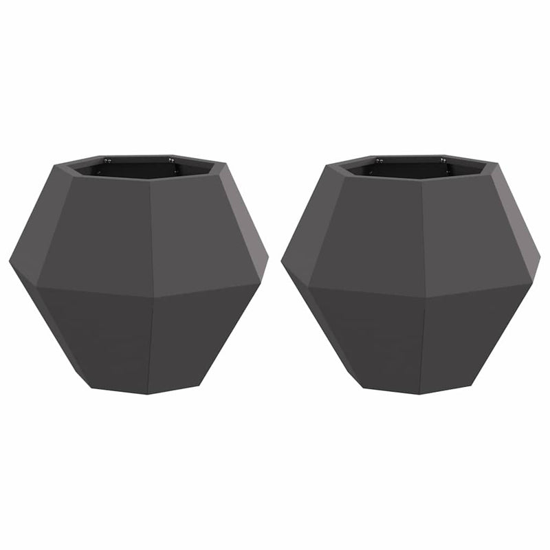 Load image into Gallery viewer, Vidaxl plantenbak 2 pcs zwart 50 x 50 x 40 cm staal
