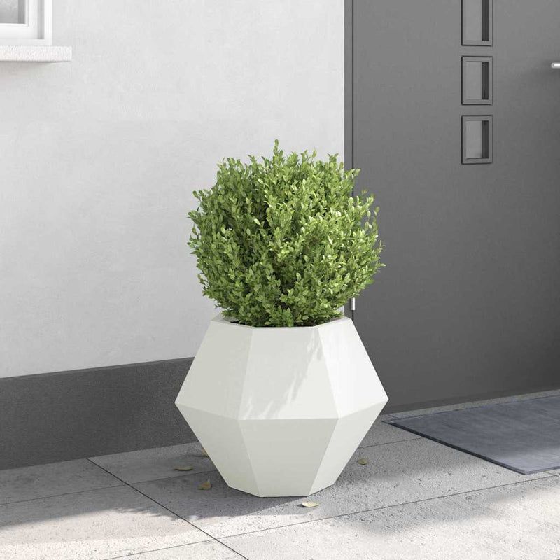 Load image into Gallery viewer, Vidaxl plantenbak wit 50 x 50 x 40 cm staal
