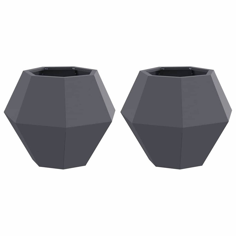 Load image into Gallery viewer, Vidaxl plantenbak 2 pcs antraciet 50 x 50 x 40 cm staal
