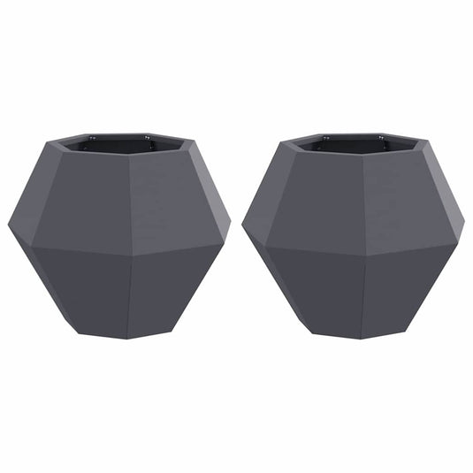 Vidaxl plantenbak 2 pcs antraciet 50 x 50 x 40 cm staal
