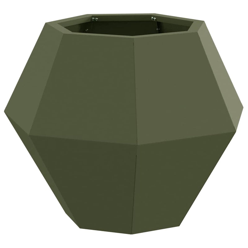 Load image into Gallery viewer, Vidaxl plantenbak olijf groen 50 x 50 x 40 cm staal
