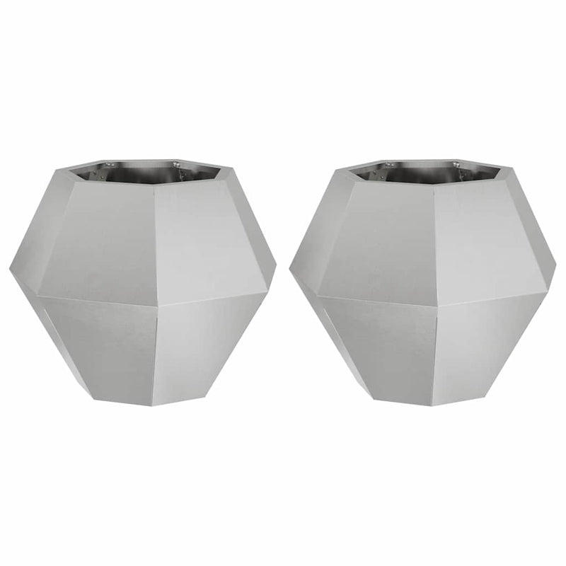 Load image into Gallery viewer, Vidaxl plantenbak 2 pcs zilver 50 x 50 x 40 cm roestvrij staal
