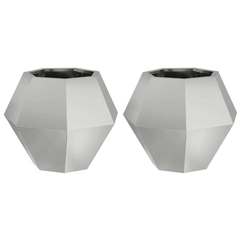 Load image into Gallery viewer, Vidaxl plantenbak 2 pcs zilver 50 x 50 x 40 cm gegalvaniseerd staal
