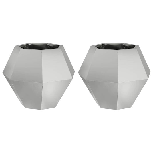 Vidaxl plantenbak 2 pcs zilver 50 x 50 x 40 cm gegalvaniseerd staal