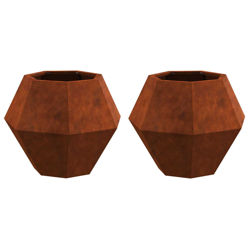 Load image into Gallery viewer, Vidaxl plantenbak 2 pcs roestig 50 x 50 x 40 cm cortenstaal
