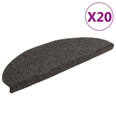 Vidaxl trapmatten zelfklevend 20 st 65x21x4 cm antraciet halfrond groot