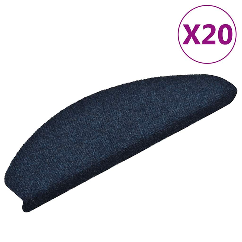 Load image into Gallery viewer, Vidaxl trapmatten zelfklevend 20 stuks 65x21x4 cm marineblauw halfrond groot
