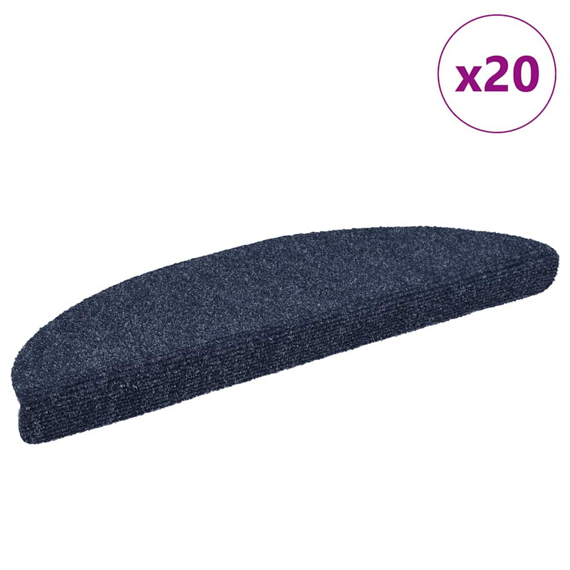 Load image into Gallery viewer, Vidaxl trapmatten zelfklevend 20 stuks 56x17x3 cm blauw halfrond
