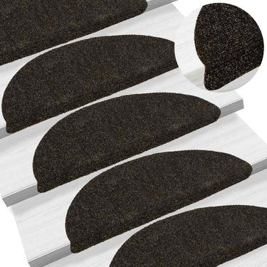 Vidaxl trapmatten zelfklevend 20 stuks 56x17x3 cm donkerbruin halfrond