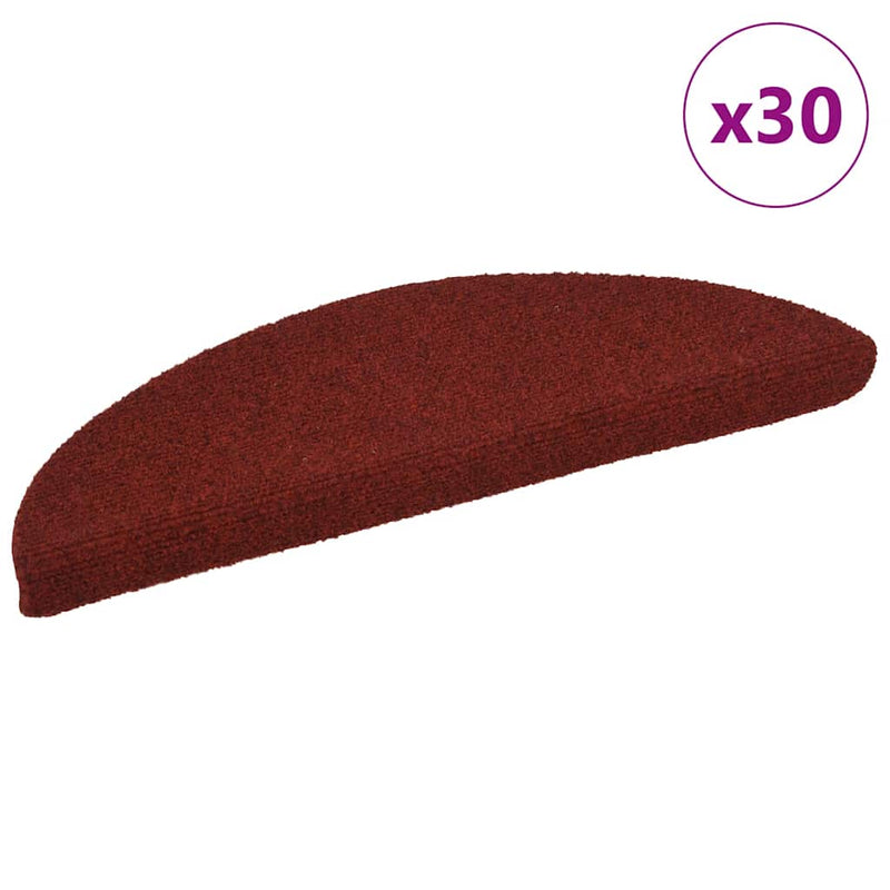 Load image into Gallery viewer, Vidaxl trapmatten zelfklevend 30 stuks 56x17x3 cm bordeaux rood halfrond
